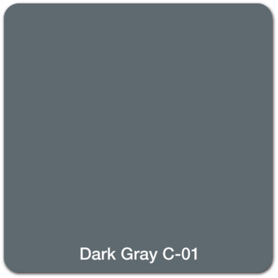 A square color swatch labeled "Dark Gray C-01" with a solid dark gray fill and rounded corners.