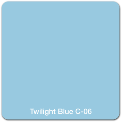 A paint swatch labeled "Twilight Blue C-06" displays a solid light blue color.
