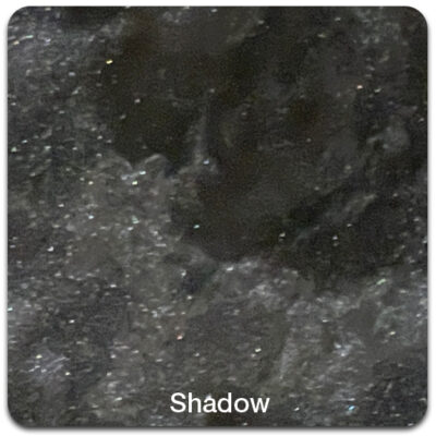 Close-up of a dark, textured surface with the word "Shadow" labeled at the bottom.