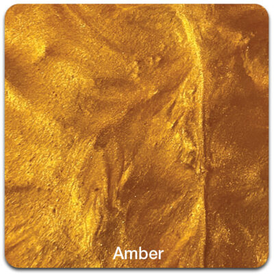 Close-up of a textured surface with a metallic amber color labeled "Amber" at the bottom.