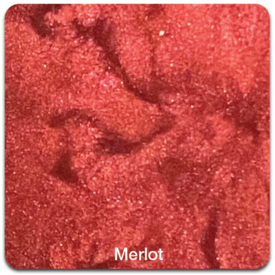 Close-up of a textured red surface labeled "Merlot" at the bottom.