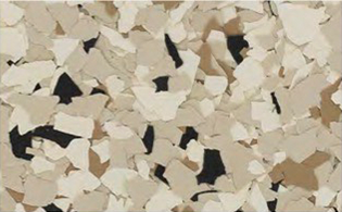 Beige, cream, and tan flakes scattered over a surface, creating a terrazzo-like pattern.